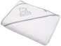 Baby terry towel with embroidery and hood 100×100 white bear - Children's Bath Towel