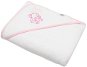 Baby terry towel with embroidery and hood 100×100 cm white elephant - Children's Bath Towel