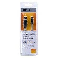 Belkin USB 2.0 A/mini B, 5 tűs, áthidaló, fekete, 1,8 m - Adatkábel