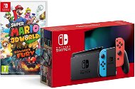 Nintendo Switch - Neon Red&Blue Joy-Con + Super Mario 3D World - Game Console
