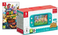 Nintendo Switch Lite - Turquoise + Animal Crossing + 3M NSO + Super Mario 3D World - Game Console