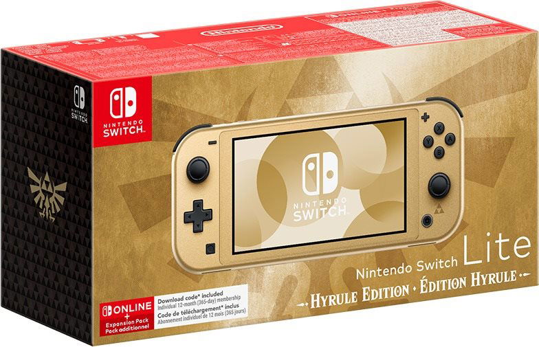 Nintendo Switch Lite Hyrule Edition + 12M NSO + Expansion