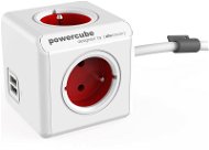 Socket PowerCube Extended USB Red - Zásuvka