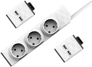 Set PowerStrip Modular 3 m cable + 2× USB modul - Zásuvka