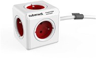 Cubenest Powercube Extended, 5x Steckdosen, 1,5 m, weiß/rot - Verlängerungskabel
