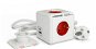 Cubenest Powercube Extended USB PD 20W, A+C, 4x aljzat, 1,5 m, fehér/piros - Schuko - Hosszabbító kábel