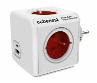 Cubenest Powercube Original USB PD 20W, A + C, 4× zásuvka, biela/červená - Zásuvka