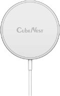PowerCube CubeNest S100 Wireless Magnetic Charger with MagSafe Support - Silver - Wireless Charger