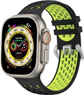 Cubenest Silicone Sport Band BLACK with Yellow (42-49mm) - Watch Strap