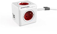 PowerCube Extended USB Red - Schuko - Socket