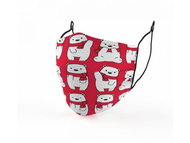 MEDVÍDEK S ČERVENOU ŠÁLOU - Nanorouška (dlouhodobé použití) UNISIZE - za uši - Surgical Mask
