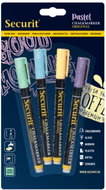 SECURIT Original, set of 4 thin chalk markers, 4 pastel colours - Markers