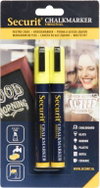 SECURIT Original, set of 2 medium chalk markers, yellow - Markers