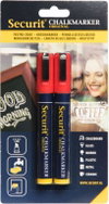 SECURIT Original, set of 2 medium chalk markers, red - Markers