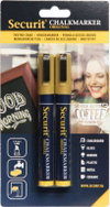 SECURIT Original, set of 2 medium chalk markers, gold - Markers