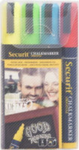 SECURIT Original, set of 4 medium chalk markers, yellow, green, blue, red - Markers - Main image