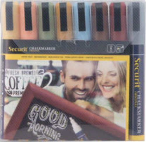 SECURIT Original, set of 8 medium chalk markers, natural colours - Markers - Main image