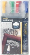 SECURIT Waterproof, set of 4 medium waterproof markers, yellow, blue, green, red - Markers