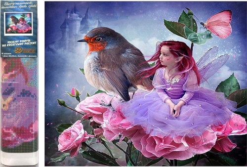 Norimpex Blush with flower fairy 30 × 40 cm - Diamond Painting - Main image