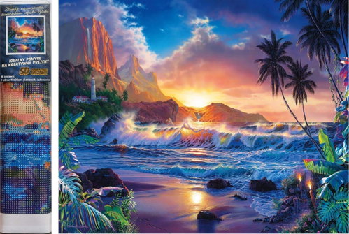 Norimpex Sunset on an island 30 × 40 cm - Diamond Painting - Main image