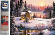 Norimpex Snow House 30 × 40 cm - Diamond Painting