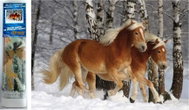 Norimpex Horses in the snow 30 × 40 cm - Diamond Painting