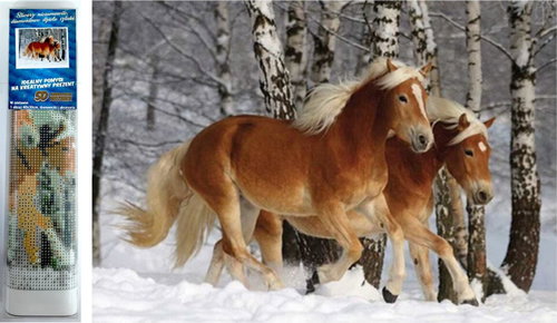 Norimpex Horses in the snow 30 × 40 cm - Diamond Painting - Main image