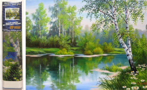 Norimpex Spring landscape 30 × 40 cm - Diamond Painting - Main image