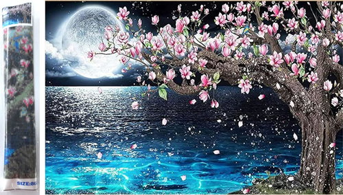 Norimpex Magnolie 80 × 40 cm - Diamond Painting - Main image
