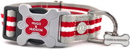 Hugo & Hudson Red striped collar, Size L-Wide - Dog Collar