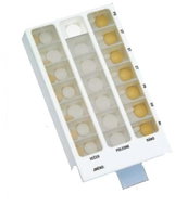 Obzor Weekly/daily dispenser 3 parts, different colours, CZECH version - Pill Dispenser