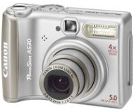 Canon PowerShot A530 stříbrný (silver), CCD 5 Mpx, 4x zoom, 1,8" LCD, 2x AA, SD/ MMC  - Digital Camera