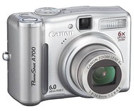 Sada Canon PowerShot A700 stříbrný + nabíječka + 2xAA baterie 2500mAh - Digital Camera