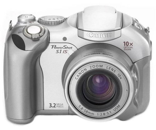 Canon PowerShot S1 IS, CCD 3 Mpx, 10x zoom, 1,5" LCD, 4x AA, CF II - Digital Camera - Main image