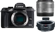 Canon EOS M5 + 15-45 mm STM strieborný + adaptér EF-EOS M - Digitálny fotoaparát