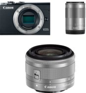 Canon EOS M100 M15-45mm fekete + ezüst + ezüst M55-200mm - Digitális fényképezőgép