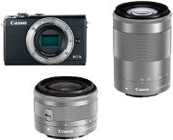 Canon EOS M100 sivý + M15-45mm strieborný + M55-200mm strieborný - Digitálny fotoaparát