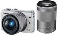 Canon EOS M100 White + M15-45mm Silver + M55-200mm Silver - Digital Camera