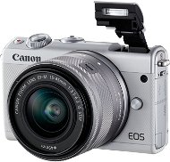 Canon EOS M100 biely + M15 – 45 mm strieborný + Irista - Digitálny fotoaparát