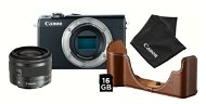 Canon EOS M100 fekete + EF-M 15-45 mm IS STM ezüst Value Up Kit - Digitális fényképezőgép