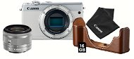 Canon EOS M100 fehér + EF-M 15-45mm IS STM ezüst Value Up Kit - Digitális fényképezőgép