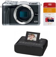 Canon EOS M6 telo strieborný + Canon SELPHY CP1200 čierna + papiere RP-54 - Digitálny fotoaparát