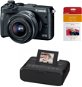 Canon EOS M6 schwarz - EF-M 15-45mm + Canon SELPHY CP1200 schwarz + Papier RP-54 - Digitalkamera