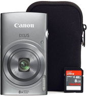 Canon IXUS 165 Silver + 8 GB SD Card + Case - Digital Camera