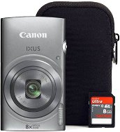 Canon IXUS 165 strieborný + 8GB SD karta + púzdro - Digitálny fotoaparát
