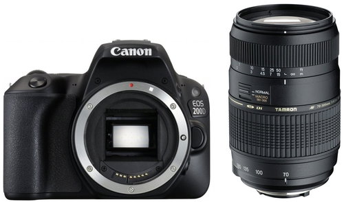 Canon EOS 200D Black + TAMRON AF 70-300mm f/4-5,6 Di for Canon LD Macro 1: 2 - Digital Camera - Main image