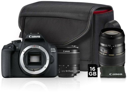Canon EOS 2000D + 18-55mm IS II Value Up Kit + TAMRON AF 70-300mm f/4-5.6 Di for Canon LD Macro 1:2 - Digital Camera - Main image