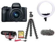 Canon EOS M50, Black + EF-M 15-45mm IS STM Vlogger Kit Premium - Digital Camera