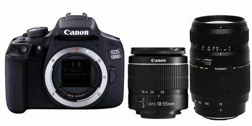 Canon EOS 1300D + EF-S 18-55mm DC + Tamron 70-300mm Macro Hauptbild Canon EOS 1300D + EF-S 18-55mm DC + Tamron 70-300mm Macro - Digitalkamera - Hauptbild