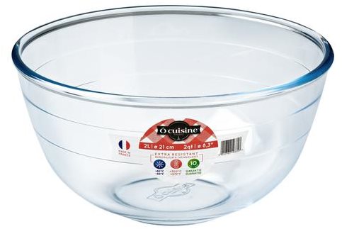 Ocuisine Glass Mixing Bowl, 21cm, 2l - Kneading Bowl - Main image